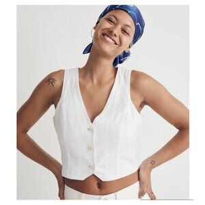Madewell Linen Katrina Crop Vest Top